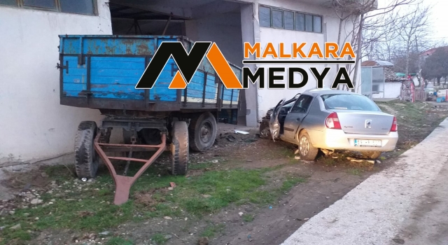 Malkara’da Alkollü Sürücü Traktör Römorkuna Çarptı; 1 Yaralı