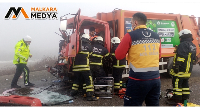 Malkara’da 11 araç birbirine girdi: Sıkıştığı çöp kamyonunda “Canım çok acıyor, çıkarın beni bu kamyondan" diye bağırdı