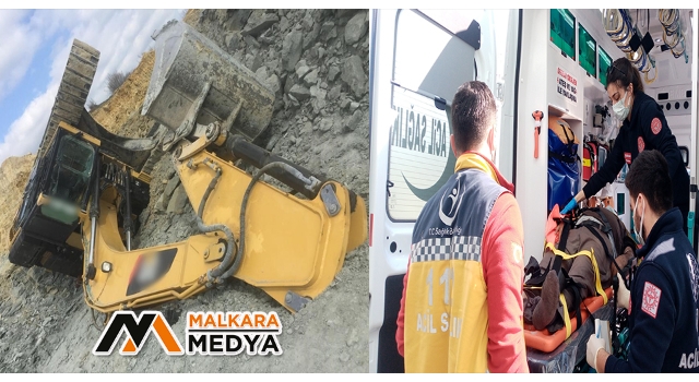 Malkara'da maden ocağında iş makinesi devrildi, operatör yaralandı