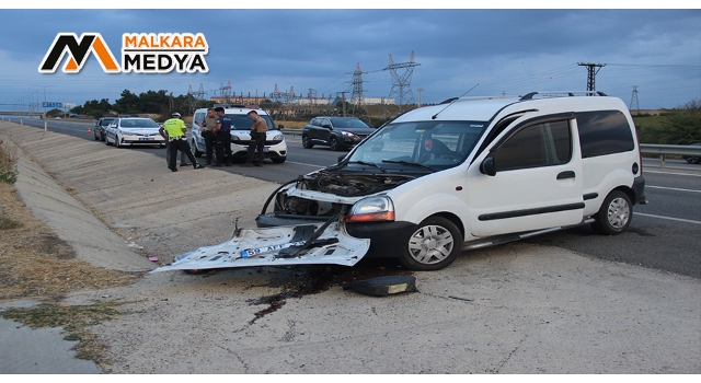 Malkara’da hafif ticari araç su kanalına çarptı: 2 yaralı