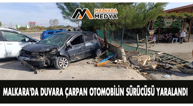 Malkara'da duvara çarpan otomobilin sürücüsü yaralandı