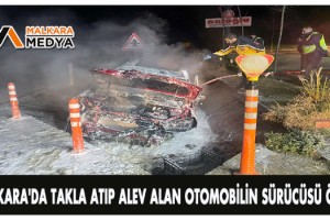 Malkara'da takla atıp alev alan otomobilin sürücüsü öldü