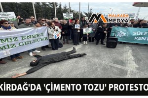 Tekirdağ'da 'Çimento Tozu' Protestosu