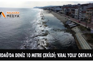 Tekirdağ'da deniz 10 metre çekildi; 'Kral Yolu' ortaya çıktı